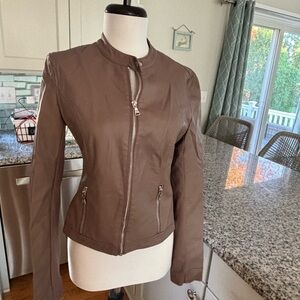 Express size small vegan leather bomber jacket